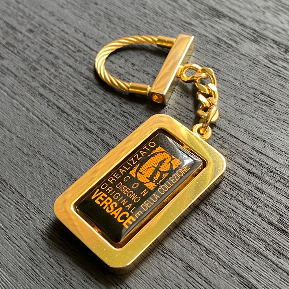 Authentic Gianni Versace Vintage 1990s Articulated Keychain, Unused Unisex Rare